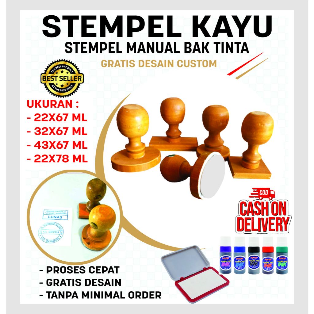 Jual STEMPEL KAYU / CAP KAYU / STEMPEL MANUAL UKURAN BESAR | Shopee ...