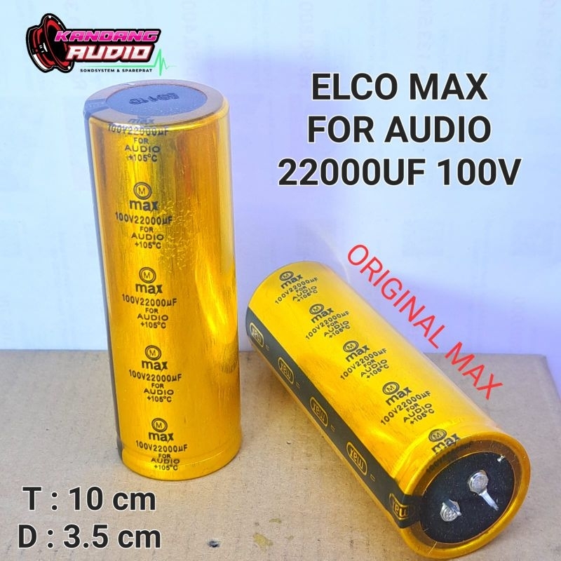 Jual ELCO MAX GOLD FOR AUDIO 22000uf 100V ORIGINAL MAX | Shopee Indonesia