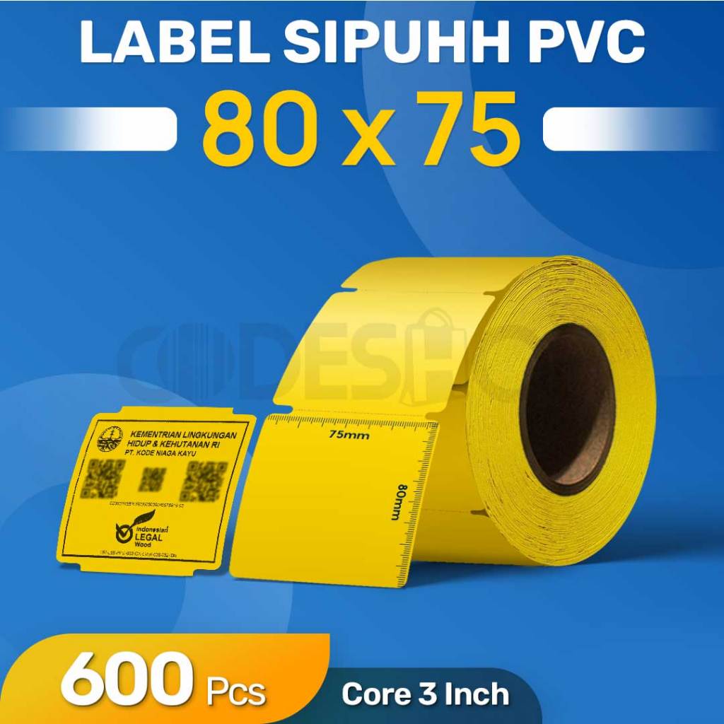 Jual Label Kayu Perhutani Bahan PVC 80 x 75 80x75 600 Pcs SIPUHH ...