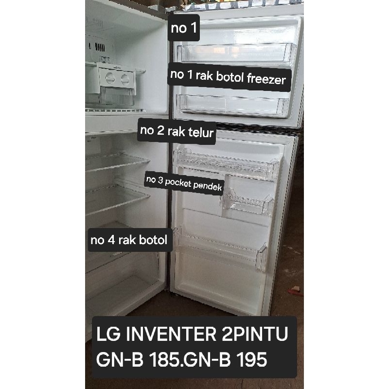 Jual rak original bekas kulkas LG INVENTER 2pintu model GN B 185,GN-B ...