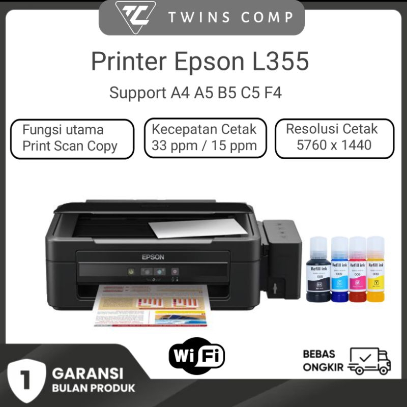 Jual Printer Epson L355 Wifi - Print Scan Copy Multi-fungsi | Shopee ...