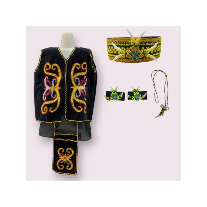 Jual BAJU ADAT DAYAK ANAK LAKI-LAKI USIA 3-6th - BAJU ADAT TRADISIONAL