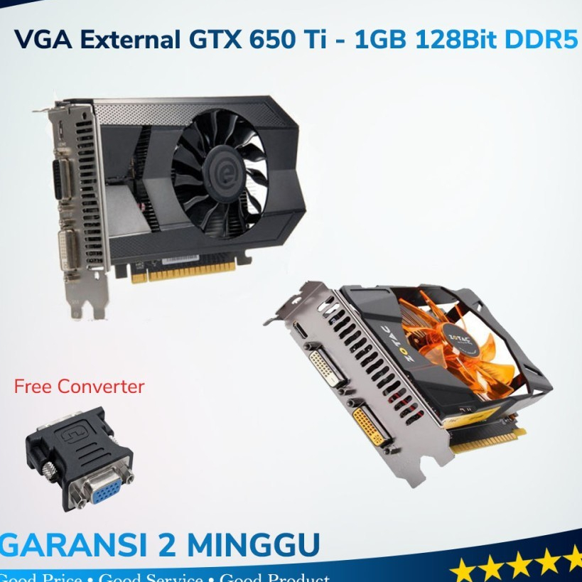 VGA PCI Express VGA External GTX 650 Ti 6PIN Power 1GB 128BIT DDR5  Zotac