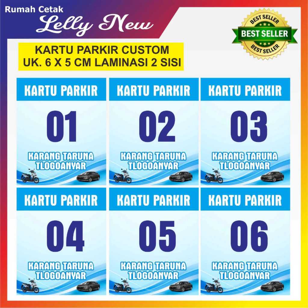 Jual CUSTOM KARTU PARKIR NOMOR MOBIL & MOTOR UKURAN 5X6 CM | Shopee ...