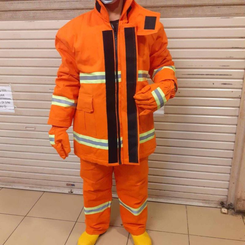 Jual Baju Pemadam Kebakaran BILLFIRE Anti Api Bahan Tebal - Orange ...