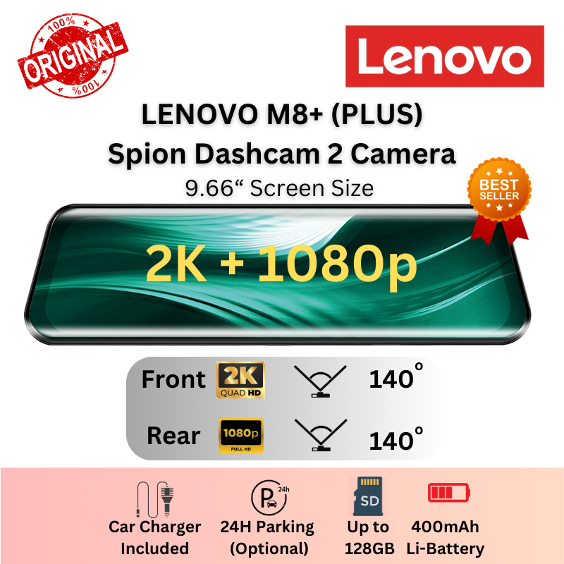 Jual Lenovo M8 Plus 2K Car Camera Dashcam WIFI 24H Parking Monitor ...