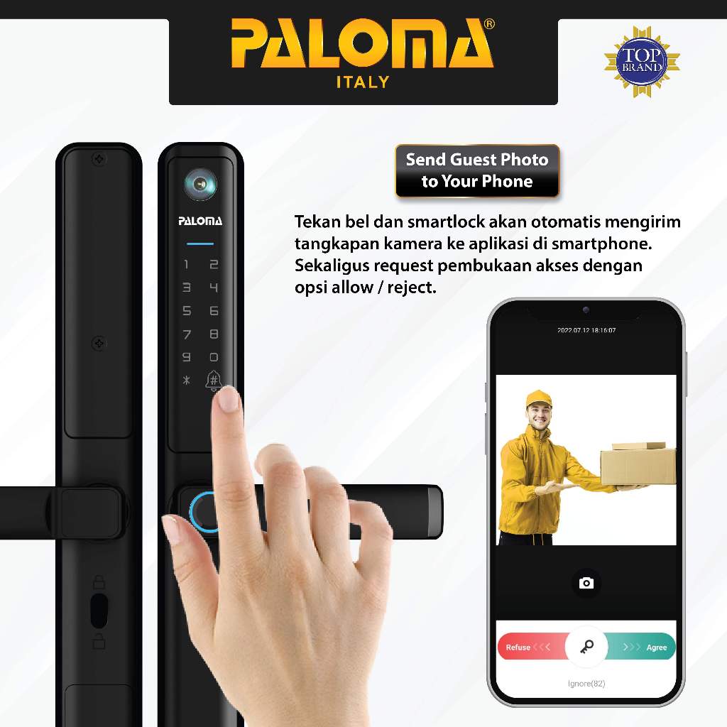 Jual PALOMA Smart Lock Kunci Pintu Digital Slim Door Frame Aluminium ...