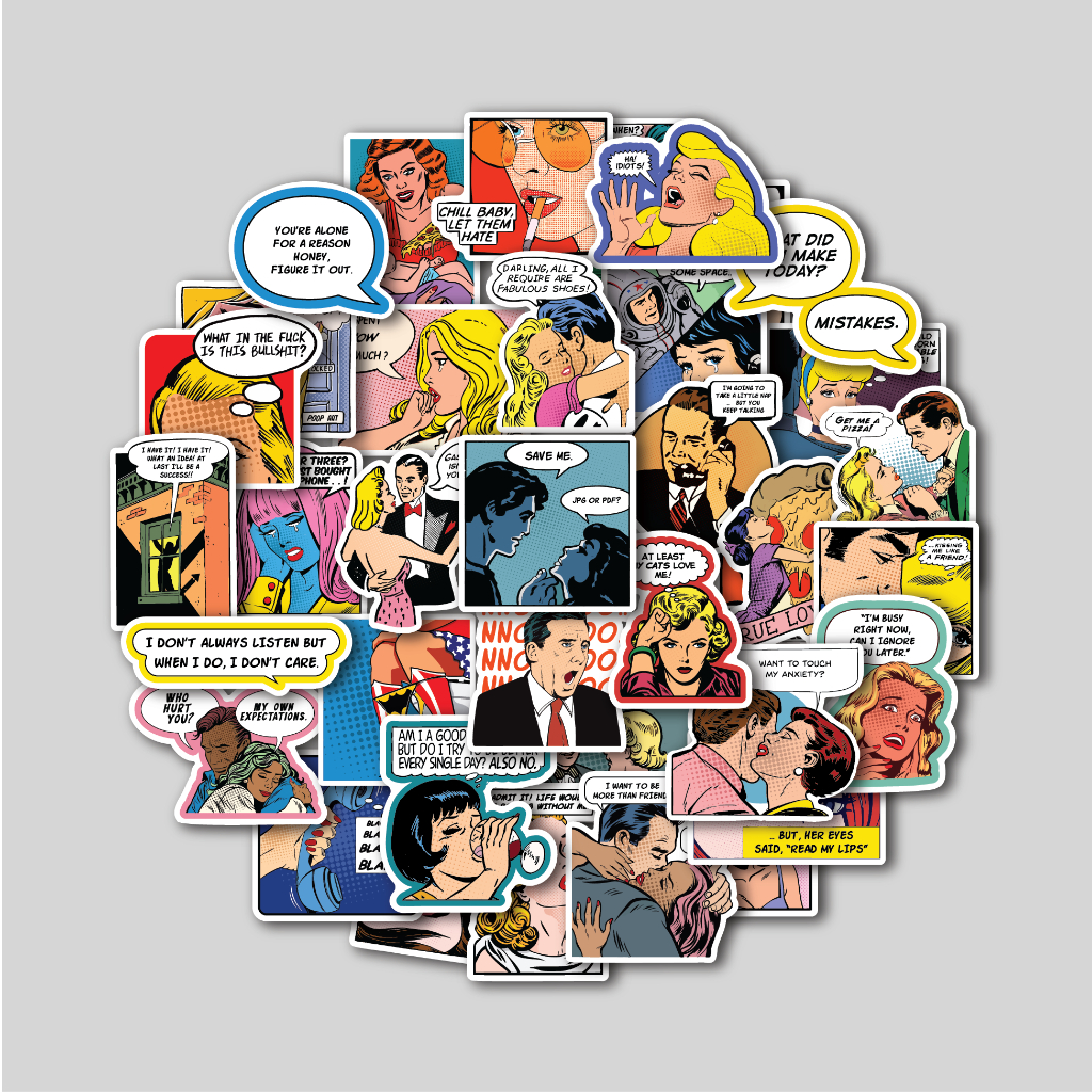 Jual STICKER PACK FUNNY POP ART VINTAGE | STICKER TUMBLR | STIKER ...