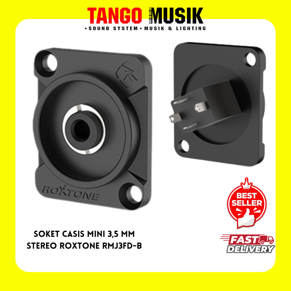 Jual SOKET CASIS MINI 3,5 MM STEREO ROXTONE RMJ3FD-B Hitam ORIGINAL ...