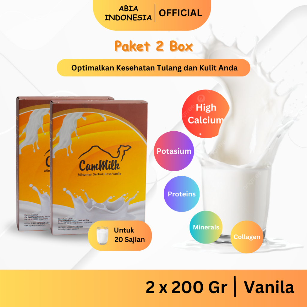 Jual PAKET 2 BOX SUSU UNTA CAMMILK - Susu Unta Asli Original 200 Gram ...