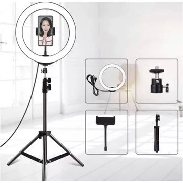 T Men Ring Light Led 26Cm Tripod 2.1Meter Selfie Make Up Live Tiktok