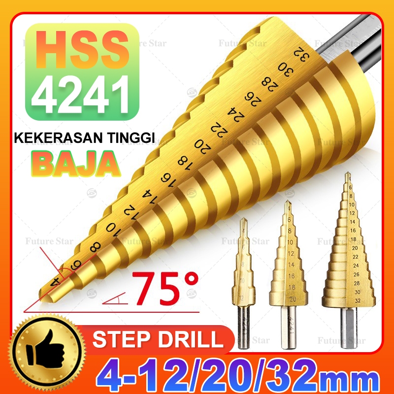 Jual Mata Bor Pagoda Spiral 3pcs Metric Step Cone Drill Bit Set 4-12mm ...