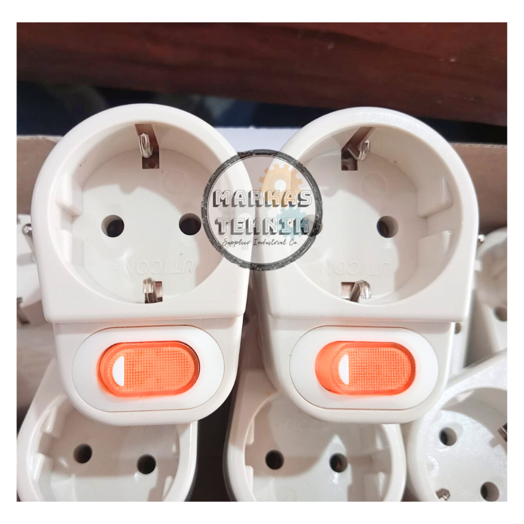 Jual UTICON ST-118SWN Steker Saklar Stopkontak + Lampu ON OFF / Steker ...