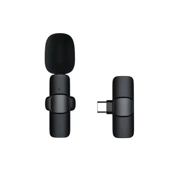 Microphone Nirkabel Mic Clip On Wireless Portabel Usb Type C Micro Lightning Ios Adapter