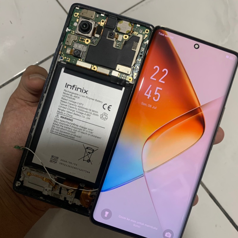 Jual LCD TS TOUCHSCREEN FULLSET FRAME INFINIX NOTE 40 PRO 4G X6850 ...