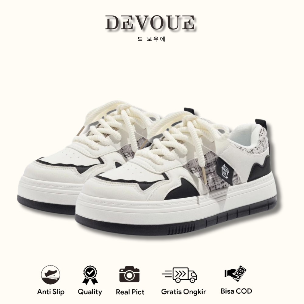 Jual DEVOUE - #050 Sneakers Wanita Sepatu Kets Casual Kekinian Women ...