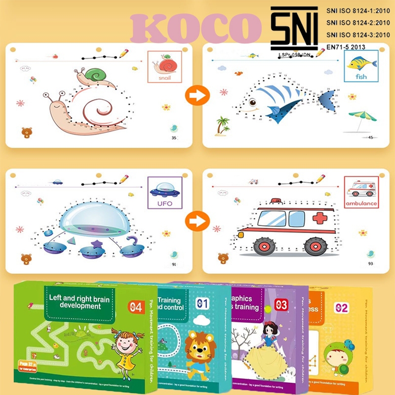 Jual KOCO Magical Buku Belajar Anak Workbook ReusableDot To Dot Wipe ...