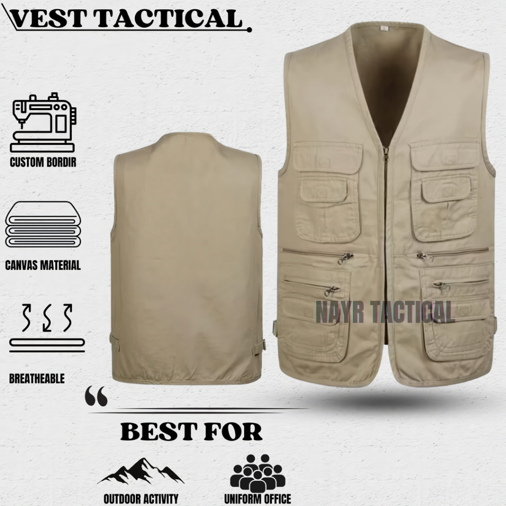 Jual Rompi Vest Tactical Multifungsi Banyak Kantong Ringan dan Nyaman ...