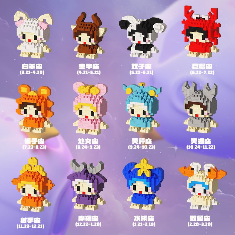 Jual Mainan Edukasi Anak Mini Nano Block Bricks Zodiac/Taurus/Aries ...