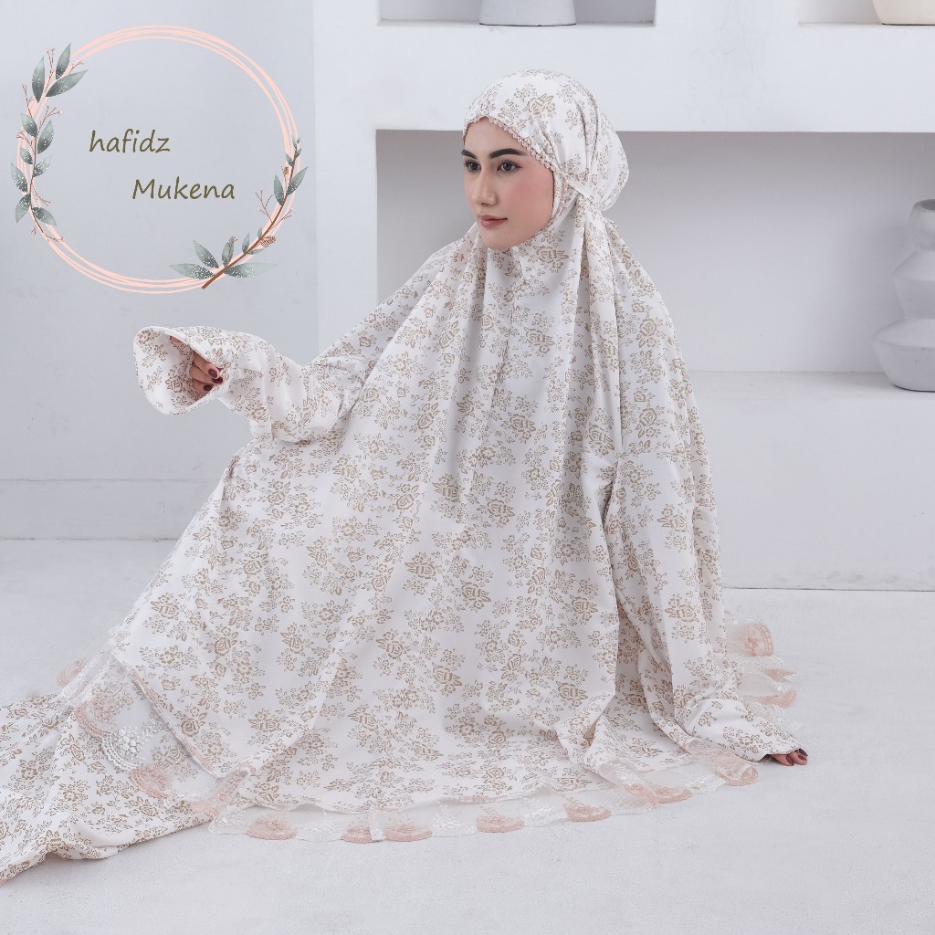 Hafidz - Mukena Dewasa Berlengan Haji Umroh Stelan Potongan Jumbo Katun Foil Premium Dagu