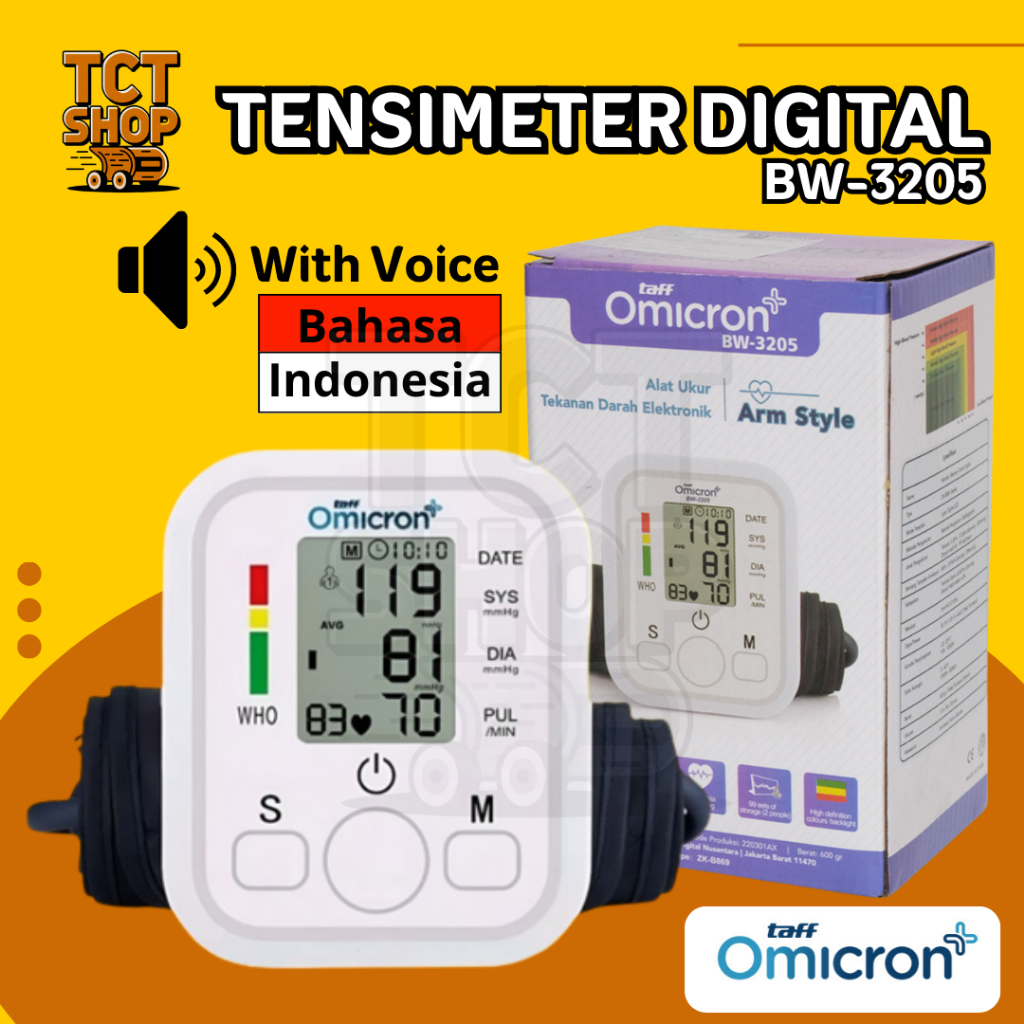 Alat Cek Pengukur Tekanan Tensi Darah Digital Tensimeter Blood Pressure Monitor Bahasa Indonesia