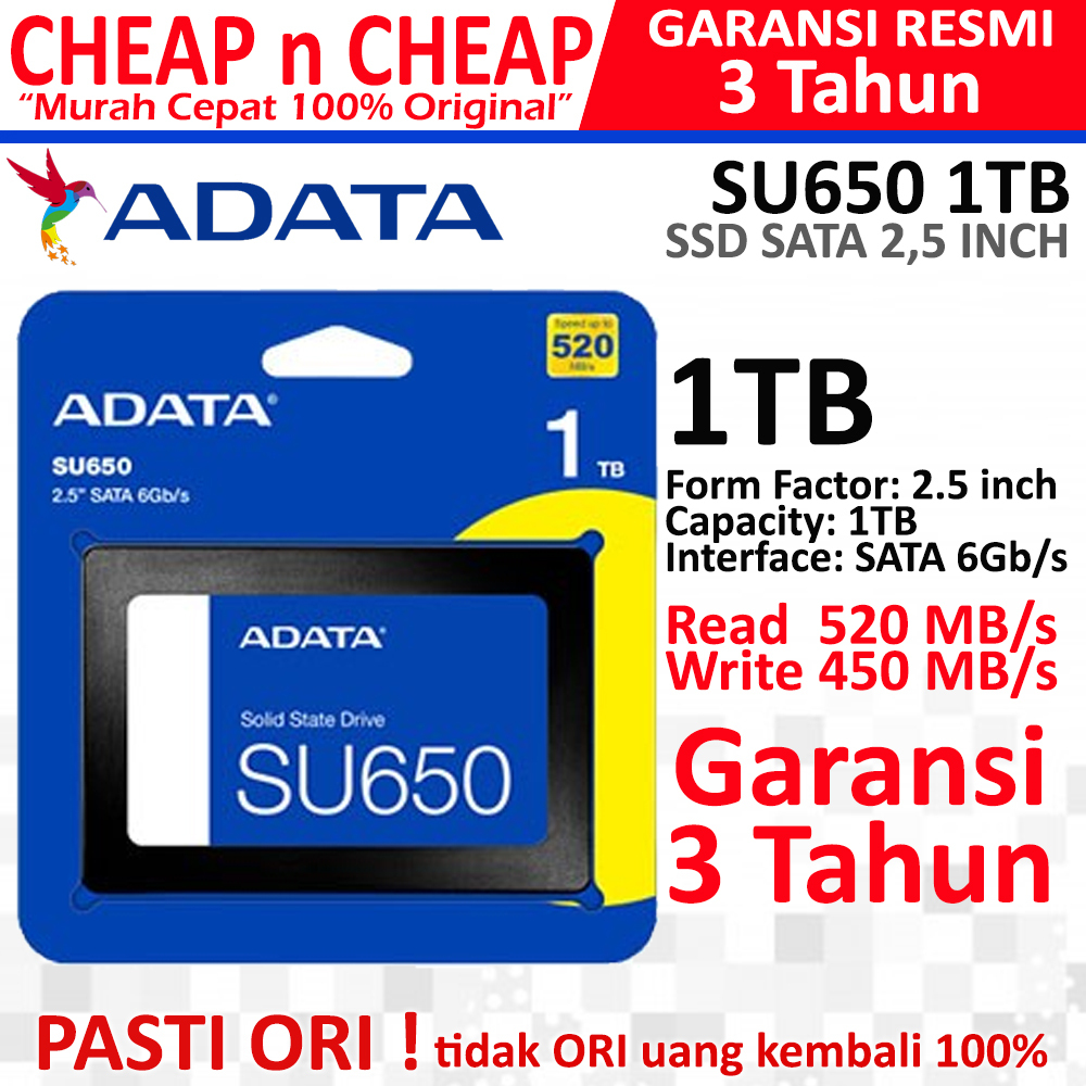 Adata SU650 512GB SATA3 SSD Internal SATA 512 GB 2,5 inch