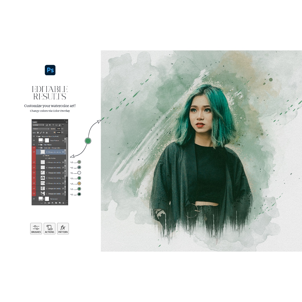 Jual Photoshop Action - Watercolor Actions | Shopee Indonesia