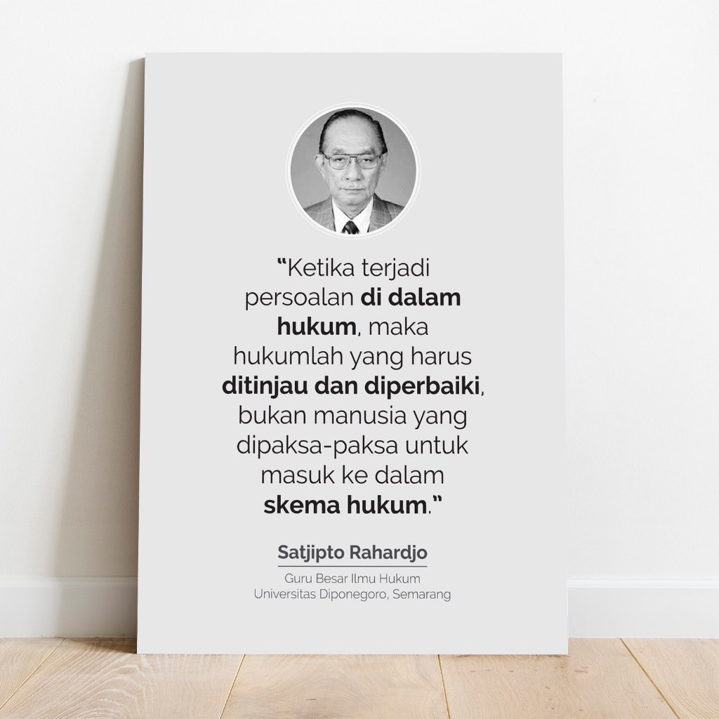 Jual Poster Quote Satjipto Rahardjo Skema Hukum Tinjauan Kayu MDF ...