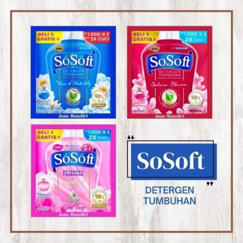 Jual SABUN SOSOFT liquit renceng(12 + 4) | Shopee Indonesia
