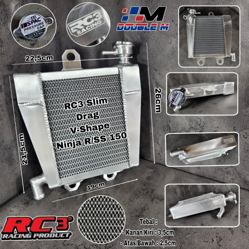 Jual Radiator Aluminium Almu RC3 Slim Drag Non Gambot Ninja RR R SS 150 ...