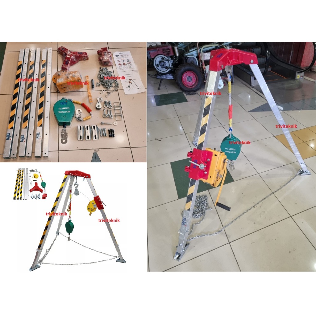 Jual vertical mining confined space rescue tripod high angle fall ...