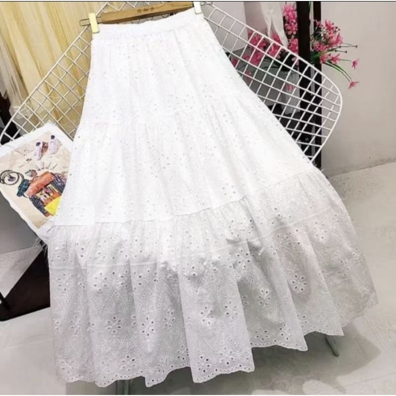 Jual Rok katbol katun bordir fashion wanita terbaru | Shopee Indonesia