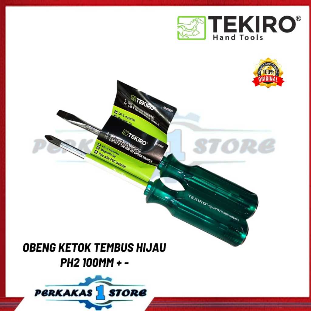 Jual Tekiro Satu Set Obeng Ketok Getok PH2x100mm (+) / 6x100mm (-) Go ...