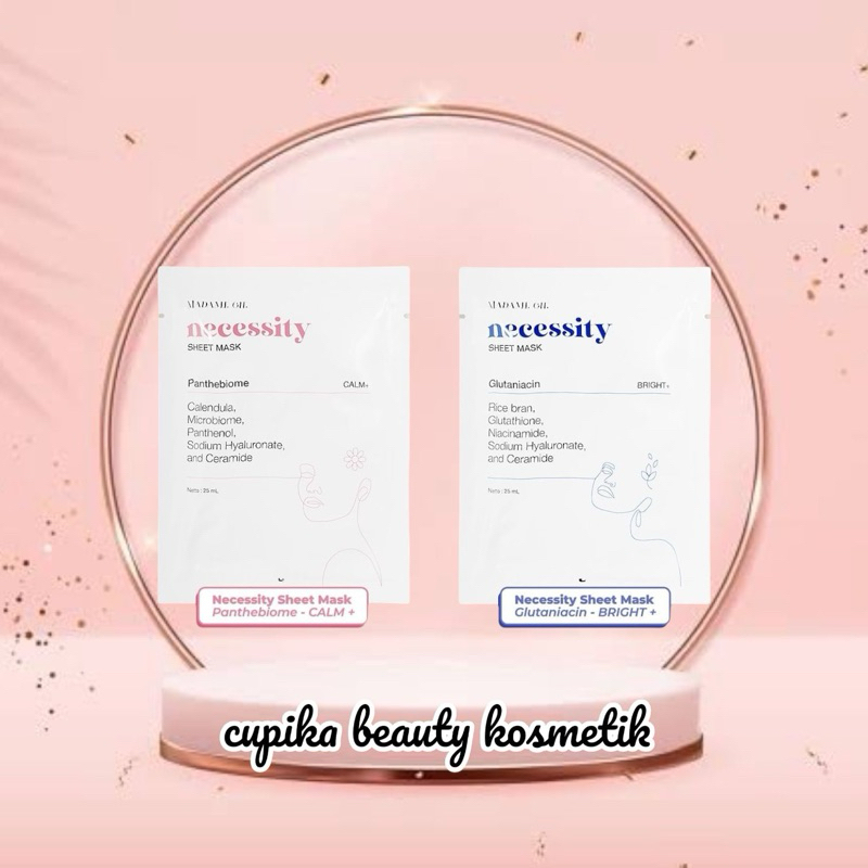 u] MADAME GIE necessity sheet mask 25 ml bright calm masker wajah menyegarkan kulit