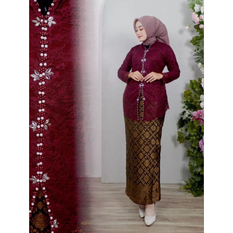 Jual KEBAYA ENCIM ROK SONGKET BRUKAT|SET WISUDA MODERN|STELAN KEBAYA ...