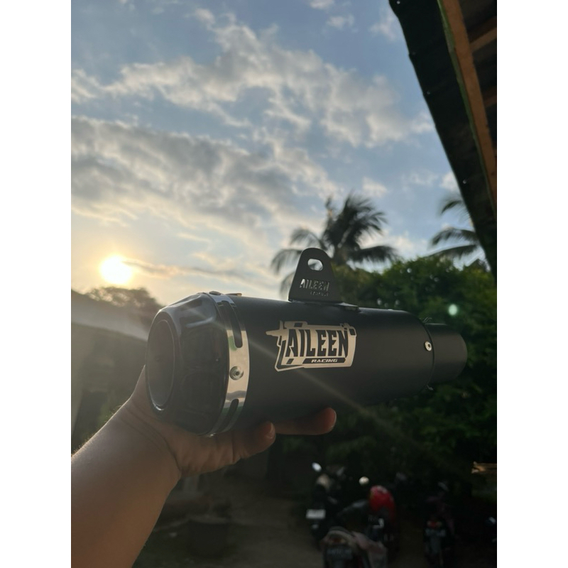 Jual silincer knalpot Original Aileen racing Black Doff Coating Inlet ...