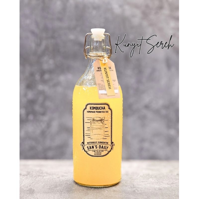 Jual kombucha Kunyit Sereh - minuman probiotik by sans.daily (botol ...