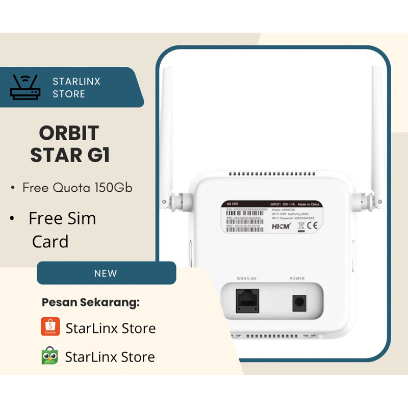 Jual Telkomsel Orbit Star G1 Home Router Modem Wifi 4G Free Kuota ...