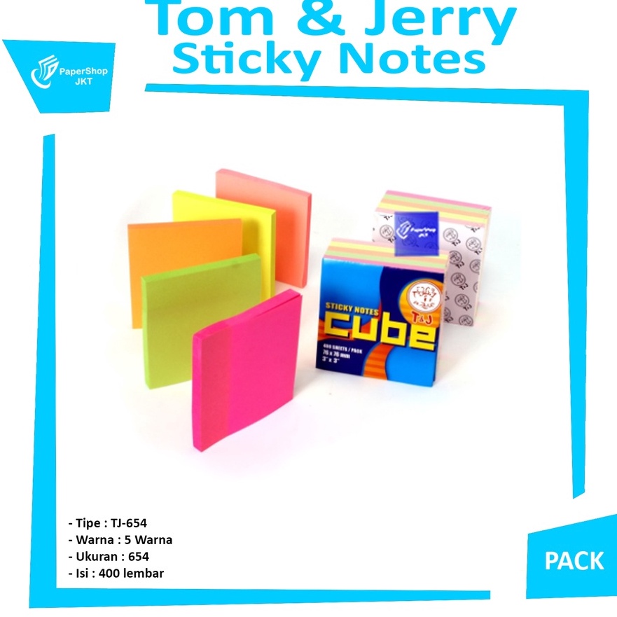 Jual FG2 TOM JERRY Sticky Notes Warna Cube TJ 654 PCS | Shopee Indonesia