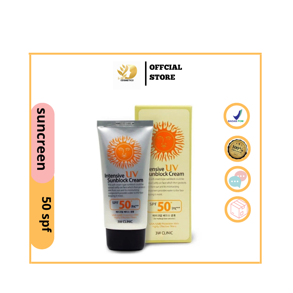 Jual 3W Clinic Intensive UV Sun Block Sun Screen Cream SPF 50+ PA ...