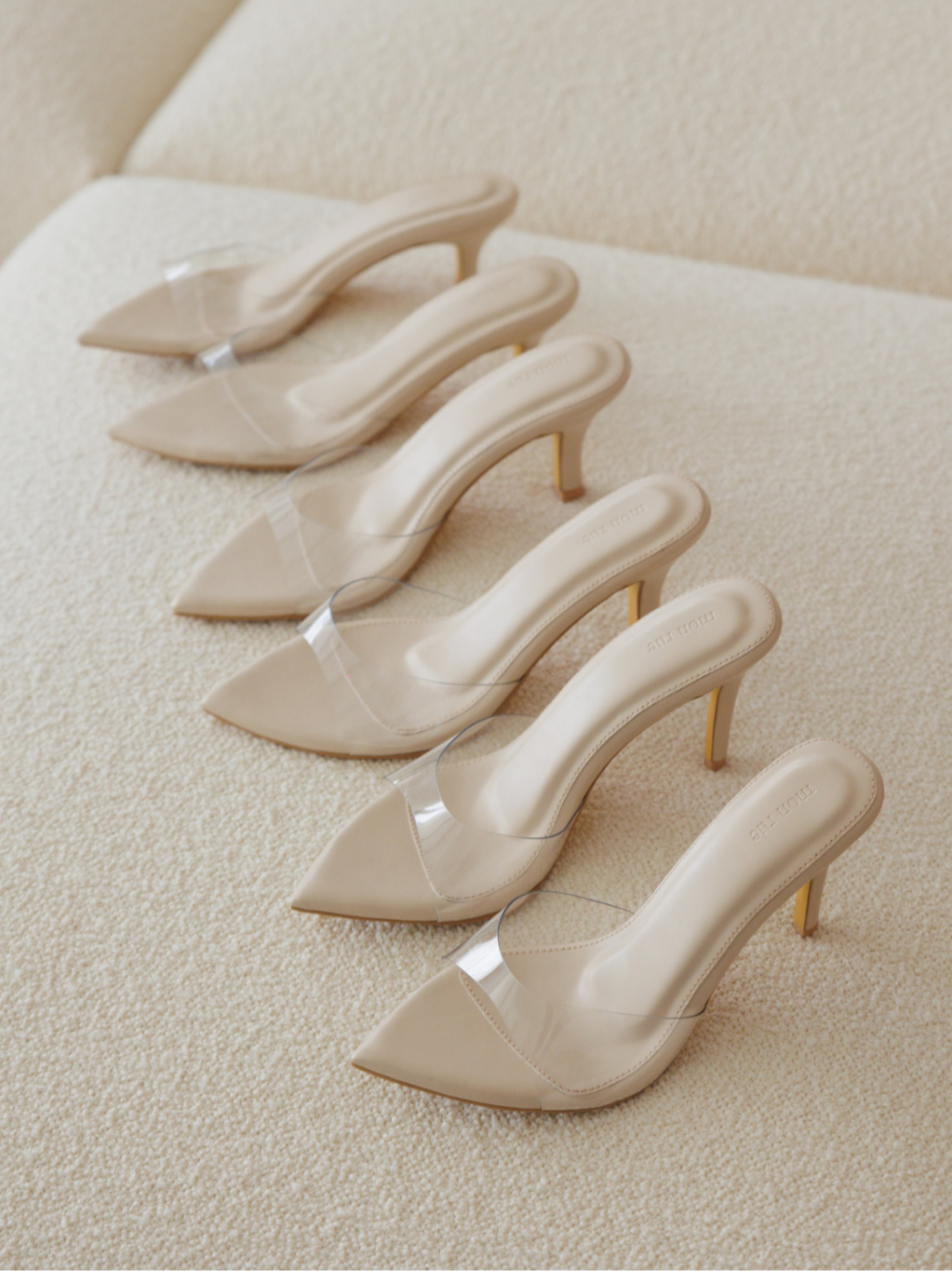 On-Point PVC Heels in Nude (5 cm)