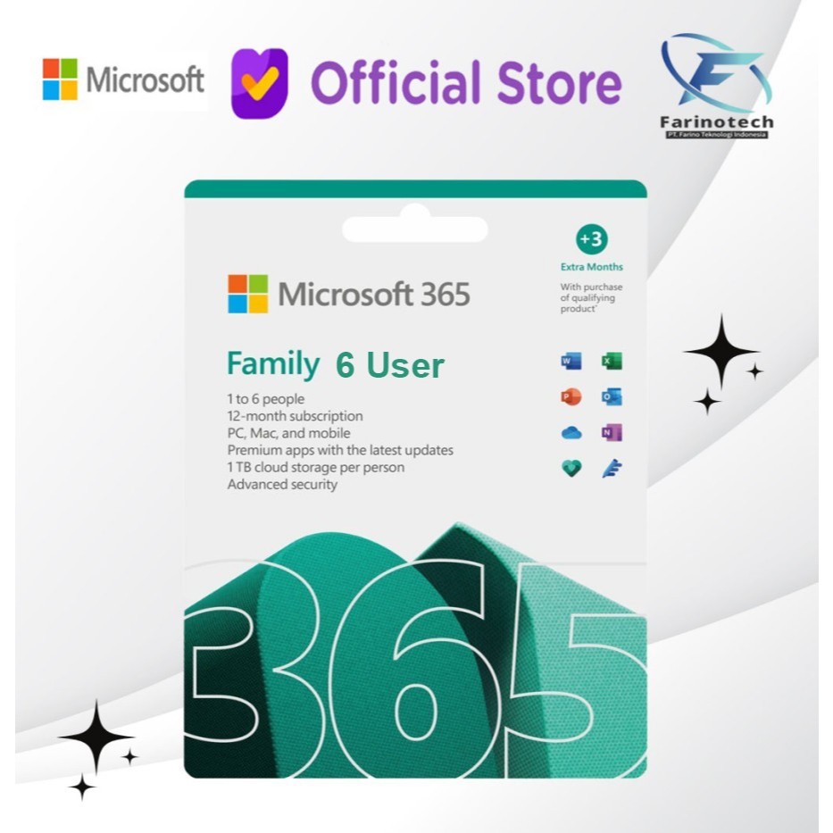 Jual Microsoft Office 365 Family 6 User Original 5 Device 1 Year ...