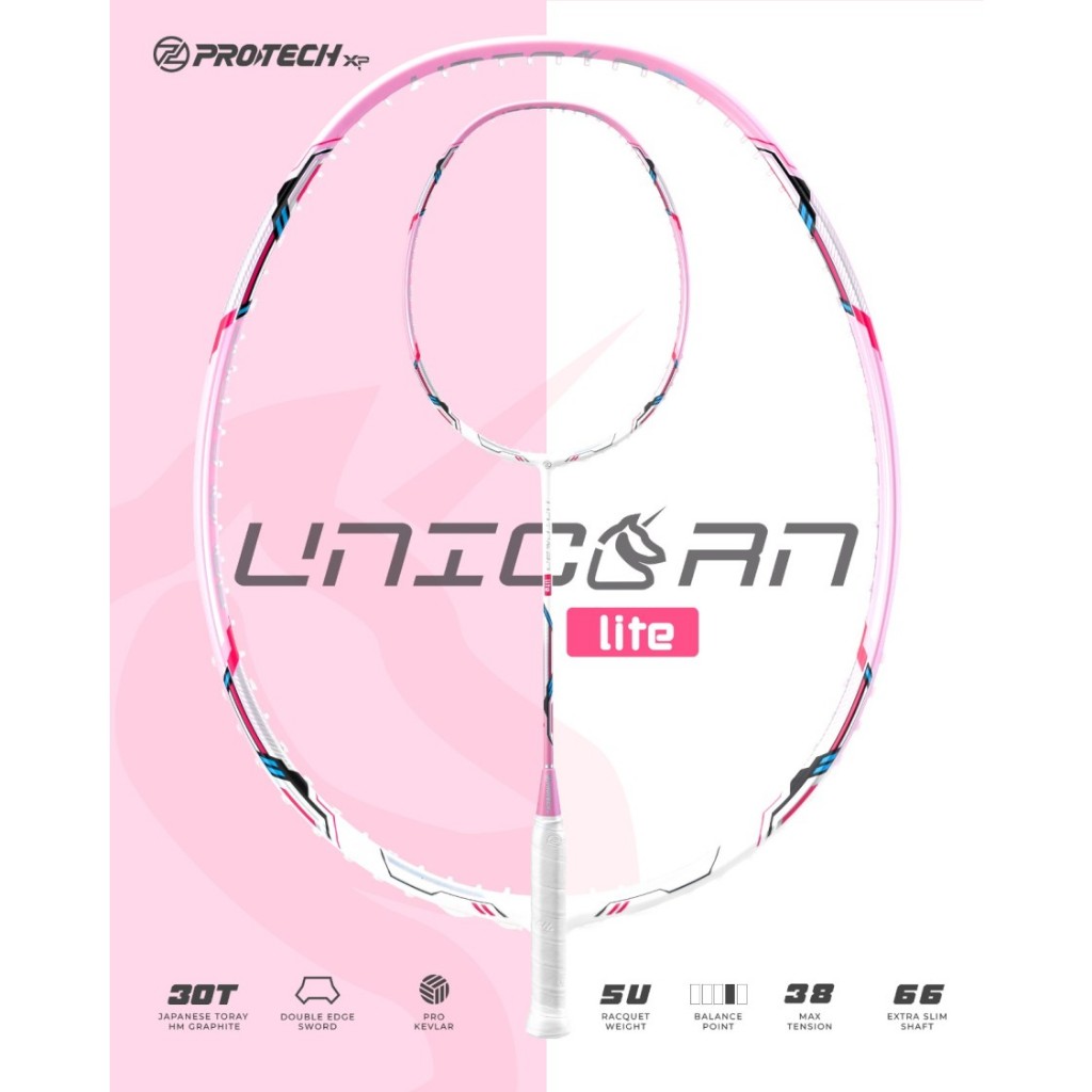 Jual Raket Badminton PROTECH MAGIC UNICORN LITE | 5UG1 | MAX 38LBS ...