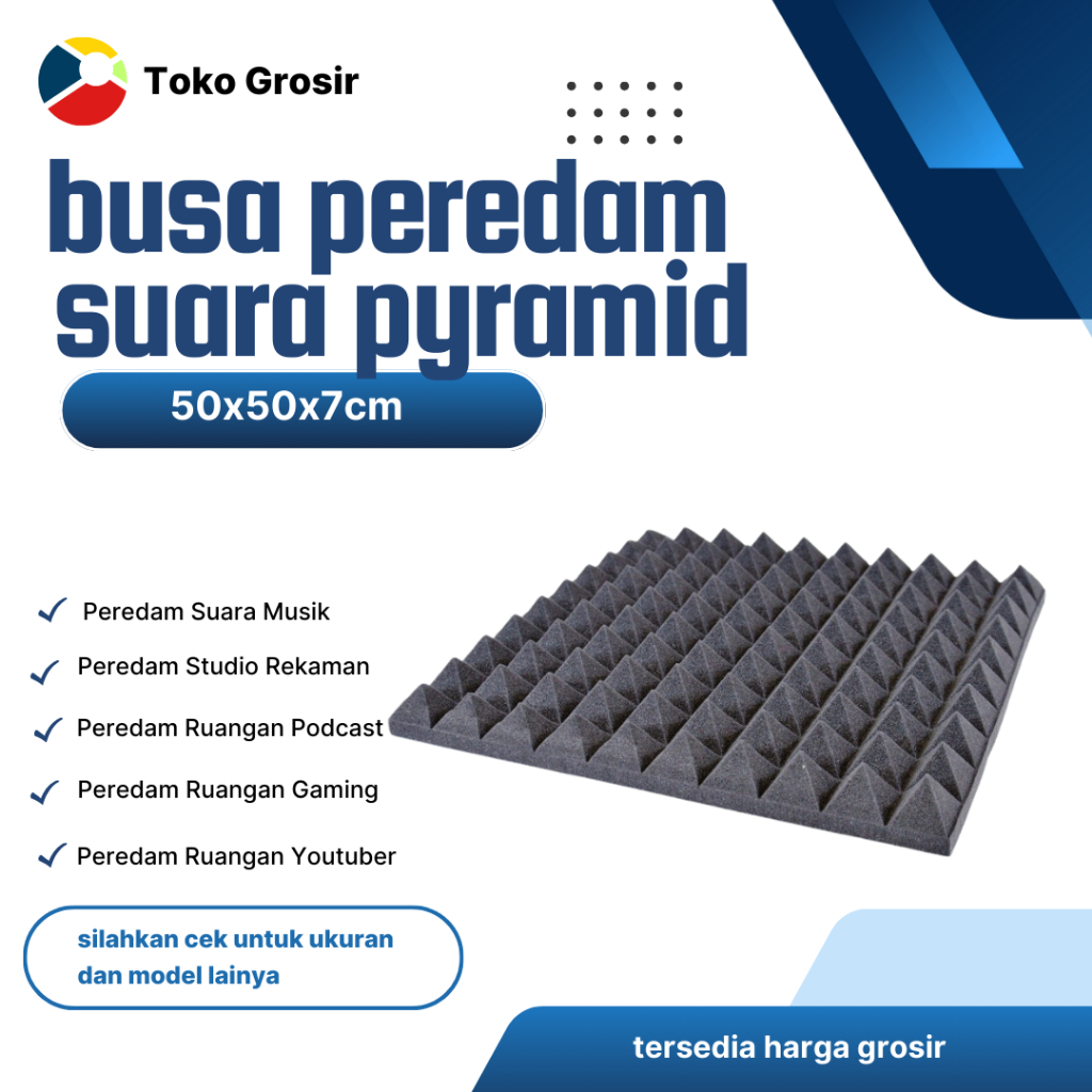 Jual Busa Pyramid Peredam Suara Ruangan Acoustic- 50 x 50 x 7 CM ...