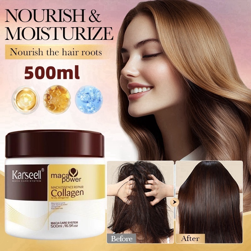 Jual KARSEELL Masker Rambut 500ml Collagen Hair Mask Keratin Treatment ...