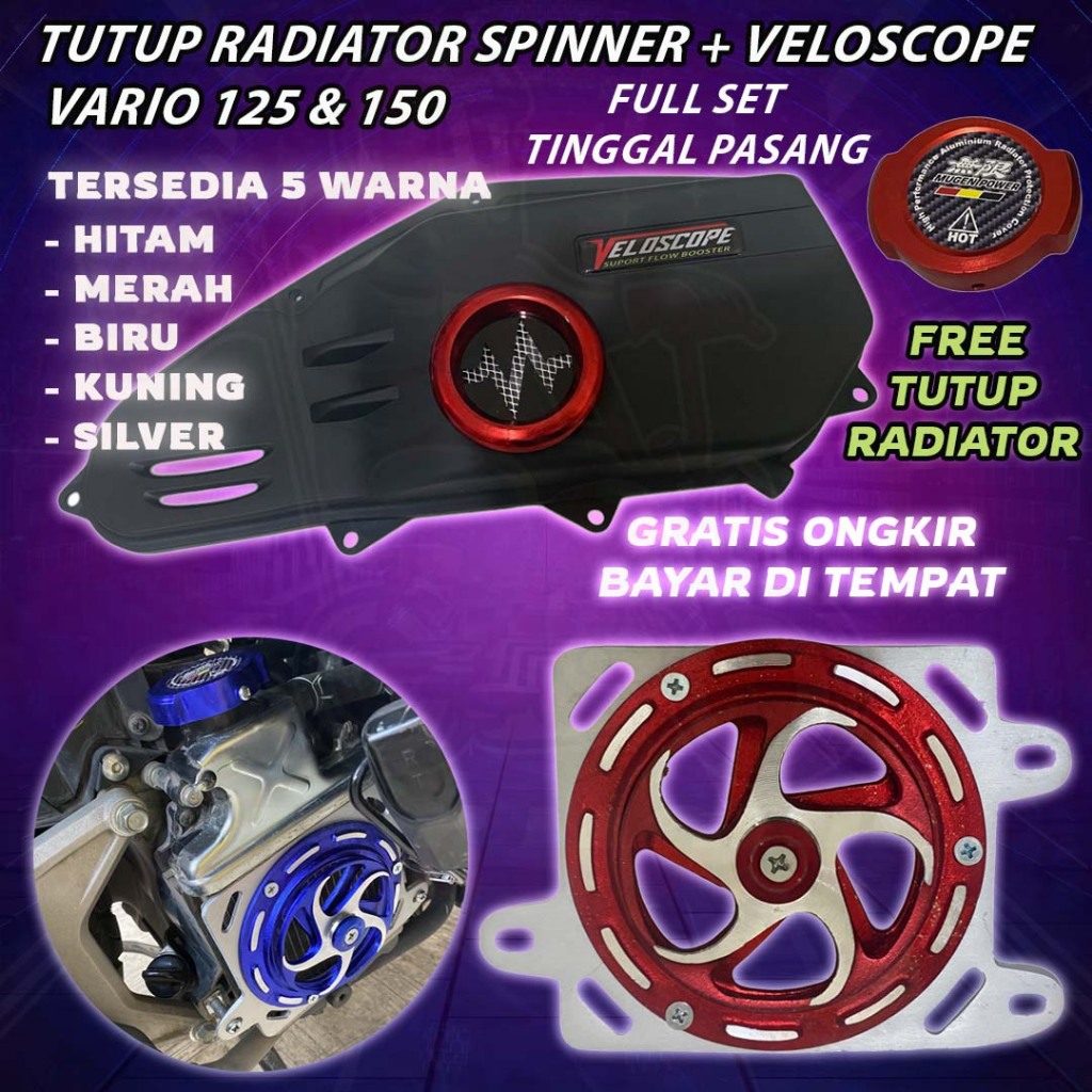 Jual PAKET COVER RADIATOR VARIO SPINNER + VELOSCOPE VARIO 125 & VARIO ...