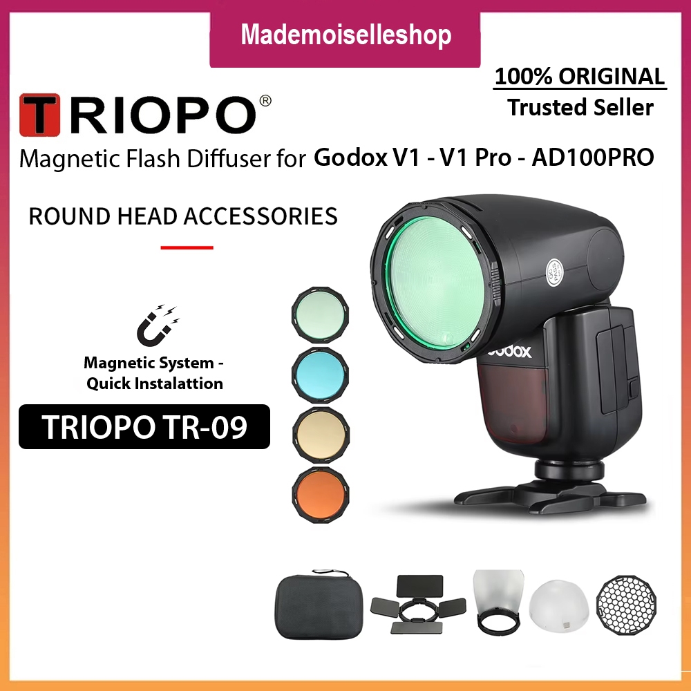 Jual Triopo TR09 - Magnetic Flash Diffuser for Godox V1 - V1 Pro ...