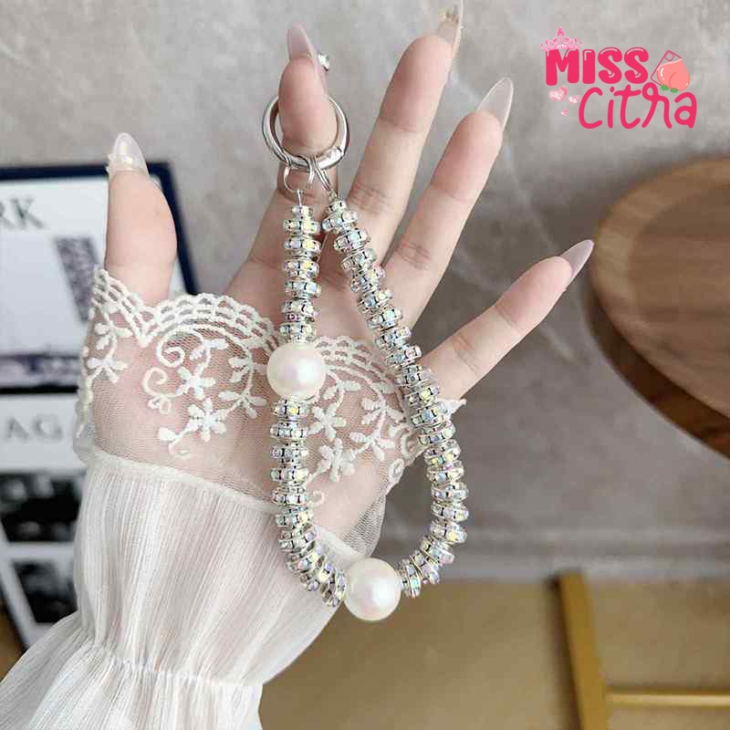 Jual MC2711 SM314 Strap Gantungan Hp Korean Beads Blink Diamond Mutiara ...