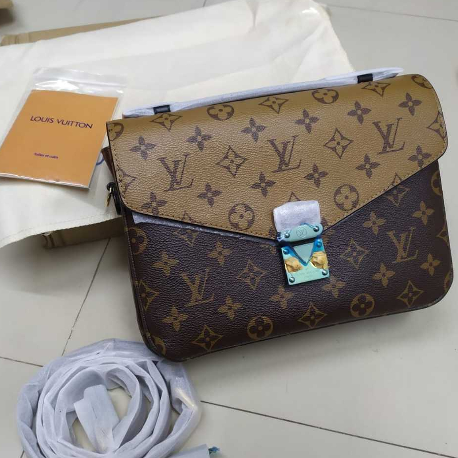 Tas Pochette Metis M41465 Monogram Reverse Canvas Brown Coklat ORI Import