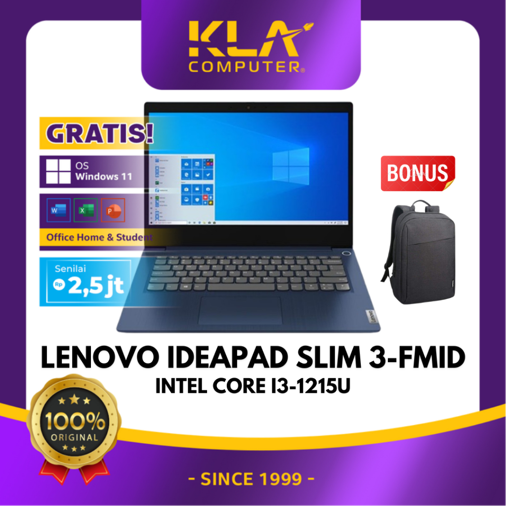 Jual LENOVO Laptop Ideapad Slim 3 i3 1215U 8GB 512GB 14